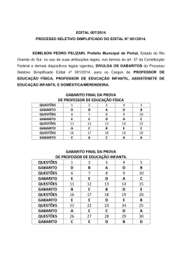 gabarito final da prova de professor de educa&ccedil;&atilde;o f&iacute;sica gabarito