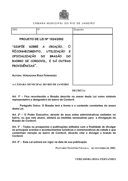 Projeto de Lei 1024/2002 - C&acirc;mara Municipal do Rio de Janeiro