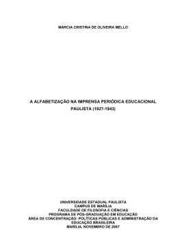 a alfabetiza&ccedil;&atilde;o na imprensa peri&oacute;dica educacional paulista (1927