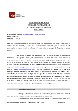 Edital de Licita&ccedil;&atilde;o - Conselho Nacional do Minist&eacute;rio P&uacute;blico