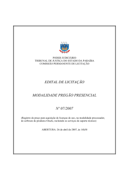 edital de licita&ccedil;&atilde;o modalidade preg&atilde;o presencial n&ordm; 07/2007