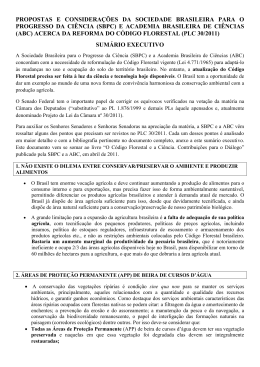 Propostas e Considera&ccedil;&otilde;es da Sociedade Brasileira para o