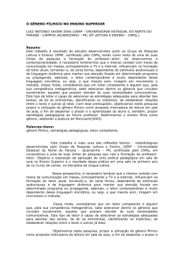 o g&ecirc;nero f&iacute;lmico no ensino superior luiz antonio xavier dias (uenp