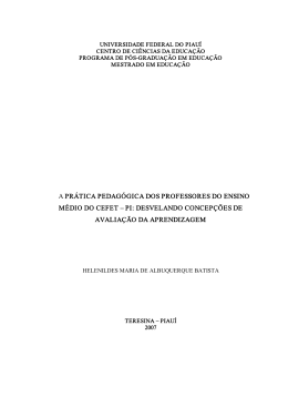 a prática pedagógica dos professores do ensino médio do cefet