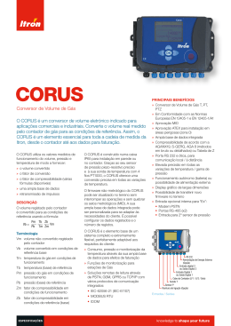 Conversor de Volume de Gás O CORUS é um conversor de