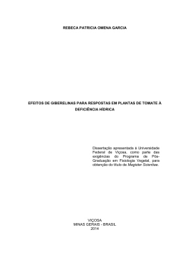 EFEITOS DE GIBERELINAS PARA RESPOSTAS EM - Locus