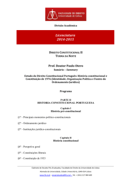 Licenciatura 2014-2015 - Faculdade de Direito | Universidade de