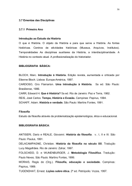 16 3.7 Ementas das Disciplinas 3.7.1 Primeiro Ano Introdução ao