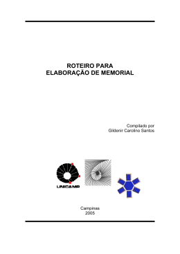 Roteiro para elabora&ccedil;&atilde;o de Memorial - e-Lis