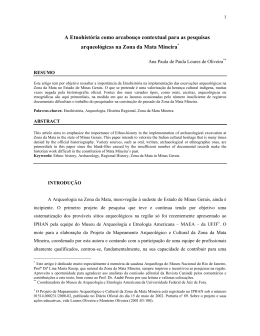 A Etnohist&oacute;ria como arcabou&ccedil;o contextual para as pesquisas