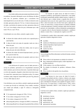 Caderno de questões - Tipo I - Cargo 40: Médico