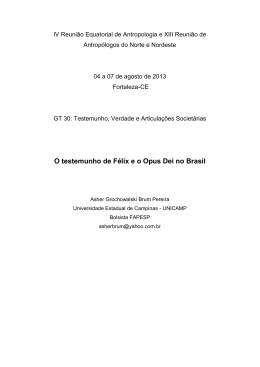 O testemunho de Félix e o Opus Dei no Brasil