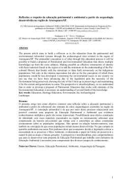 1 Reflexões a respeito da educação patrimonial e ambiental a partir