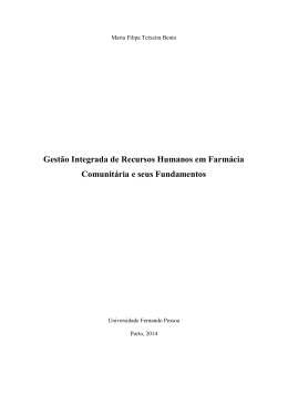 Gest&atilde;o Integrada de Recursos Humanos em Farm&aacute;cia Comunit&aacute;ria