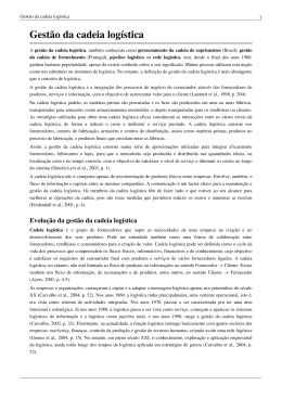 Gest&atilde;o da cadeia log&iacute;stica