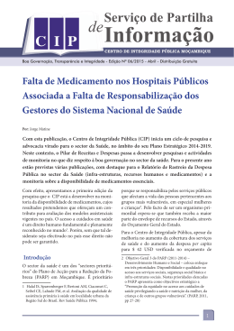 Falta de Medicamento nos Hospitais P&uacute;blicos Associada a Falta de