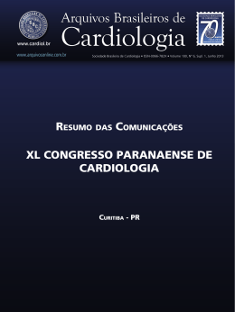 XL ConGResso PaRanaense de CaRdioLoGia