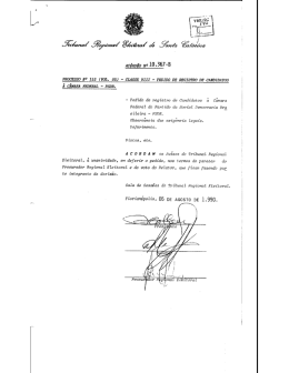 ACQ`RD&Atilde;O NE . - Tribunal Regional Eleitoral de Santa Catarina