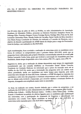 ATA DA as REUNIÃO DA DIRETORIA DA ASSOCIAÇÃO