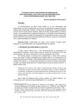 a fun&ccedil;&atilde;o social dissuas&oacute;ria da indeniza&ccedil;&atilde;o por