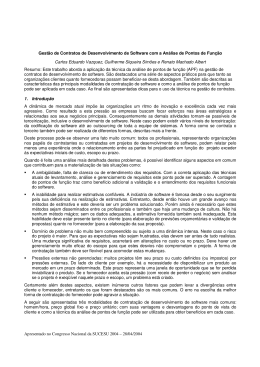 Gest&atilde;o de Contratos de Desenvolvimento de Software com a