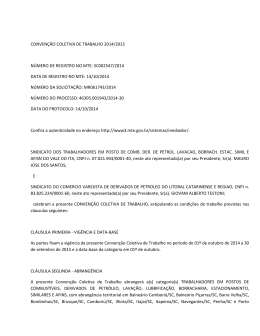Conven&ccedil;&atilde;o &ndash; C.C.T. 2014