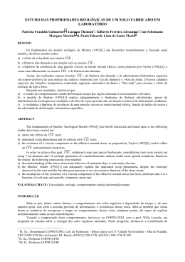 estudo das propriedades reol&oacute;gicas de um solo