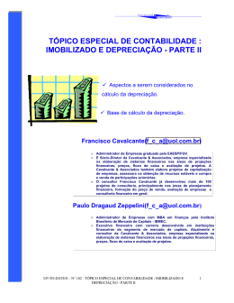 tópico especial de contabilidade : imobilizado e depreciação