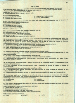 Assunto: Vertebrados – Classe Mammalia. 01.De acordo com a