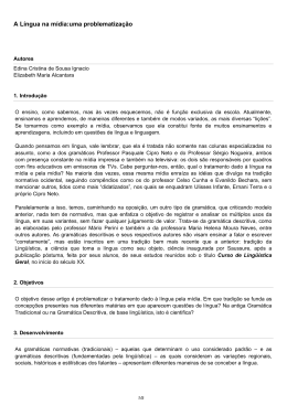A L&iacute;ngua na m&iacute;dia:uma problematiza&ccedil;&atilde;o