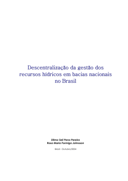 Descentralização da gestão dos recursos hídricos em