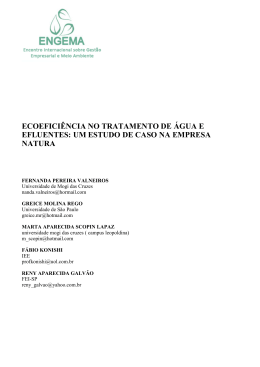 ecoefici&ecirc;ncia no tratamento de &aacute;gua e efluentes: um estudo de caso