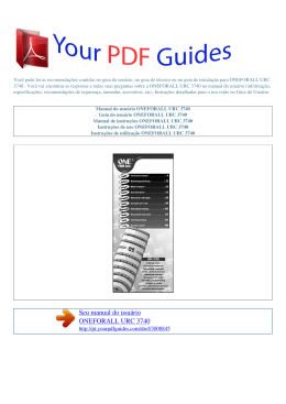 URC 3740 - Instruções de utilização