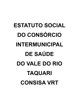 estatuto social do cons&oacute;rcio intermunicipal de sa&uacute;de