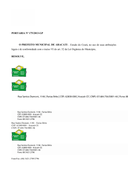 PORTARIA N&ordm; 175/2013-GP O PREFEITO MUNICIPAL DE ARACATI