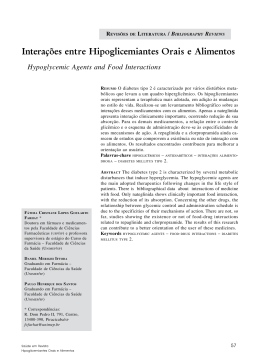 Interações entre Hipoglicemiantes Orais e Alimentos