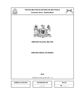 Diretriz Geral de Ensino - Polícia Militar do Estado de São Paulo