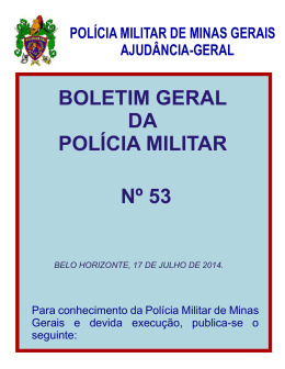 BOLETIM GERAL DA POLÍCIA MILITAR Nº 53