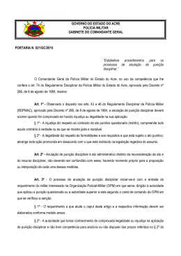 Estabelece procedimentos para