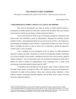 Historiografia e iconografia sobre a pol&iacute;cia no Rio de Janeiro