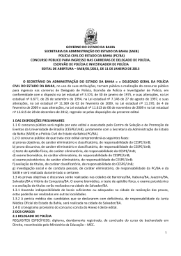 Edital - CESPE / UnB - Universidade de Bras&iacute;lia