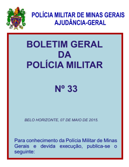 BOLETIM GERAL DA POLÍCIA MILITAR Nº 33
