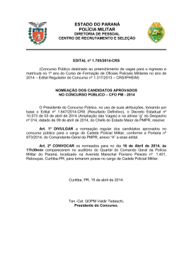 ESTADO DO PARAN&Aacute; POL&Iacute;CIA MILITAR - NC