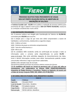 Esta vaga est&aacute; vinculada ao edital PROCESSO SELETIVO
