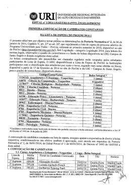 Lista Convocação 1º chamada