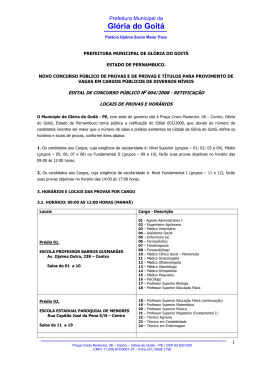 Edital 004 - locais e hor&aacute;rios das provas