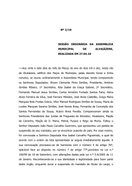 Nº 2/10 SESSÃO ORDINÁRIA DA ASSEMBLEIA MUNICIPAL DE