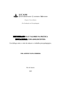 Psicopedagogia e Valores na Pr&aacute;tica Educacional