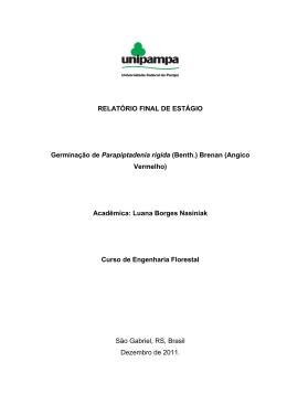 Germina&ccedil;&atilde;o de Parapiptadenia rigida (Benth.) Brenan (Angico