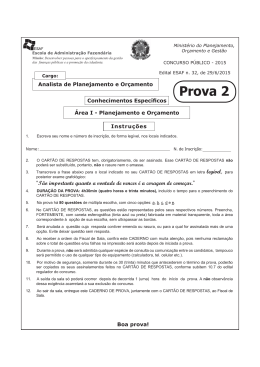 Prova 2 - Esaf - Minist&eacute;rio da Fazenda